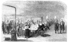 Soldiers Reading-Room, St. Mary's Barracks, Chatham, 1856. Creator: Unknown