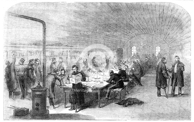 Soldiers' Reading-Room, St. Mary's Barracks, Chatham, 1856.  Creator: Unknown.