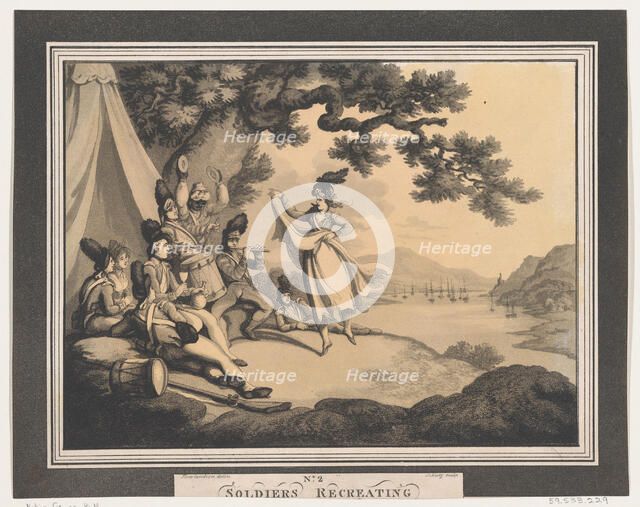 Soldiers Recreating, April 1, 1798. Creator: Heinrich Schutz.