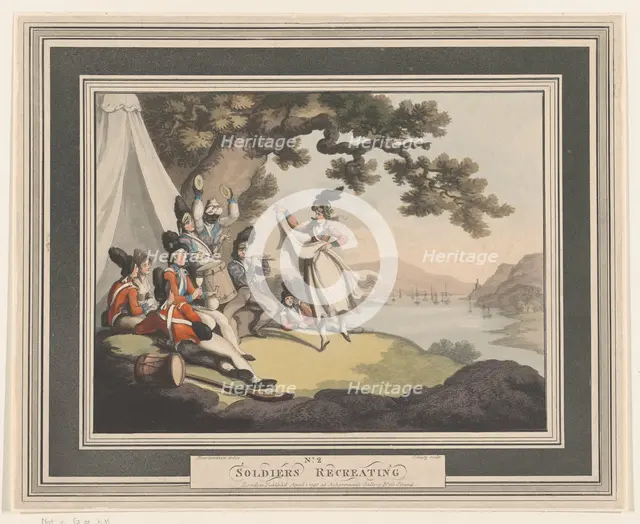 Soldiers Recreating, April 1, 1798. Creator: Heinrich Schutz.