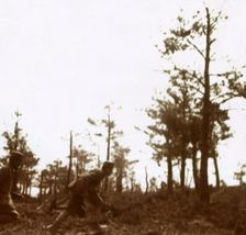 Soldiers running on the battlefield, c1914-c1918