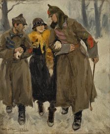 Soldiers With Prostitute. Creator: Vladimirov, Ivan Alexeyevich (1869-1947)