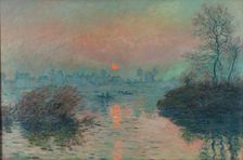 Soleil couchant sur la Seine à Lavacourt, effet d'hiver, 1880. Creator: Claude Monet