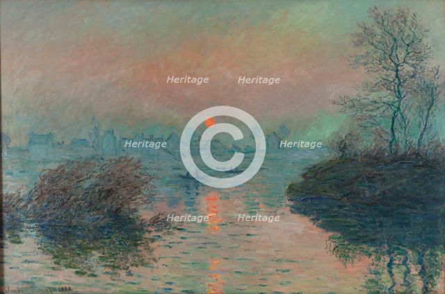 Soleil couchant sur la Seine à Lavacourt, effet d'hiver, 1880. Creator: Claude Monet.