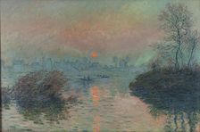 Soleil couchant sur la Seine à Lavacourt, effet d'hiver, 1880. Creator: Claude Monet