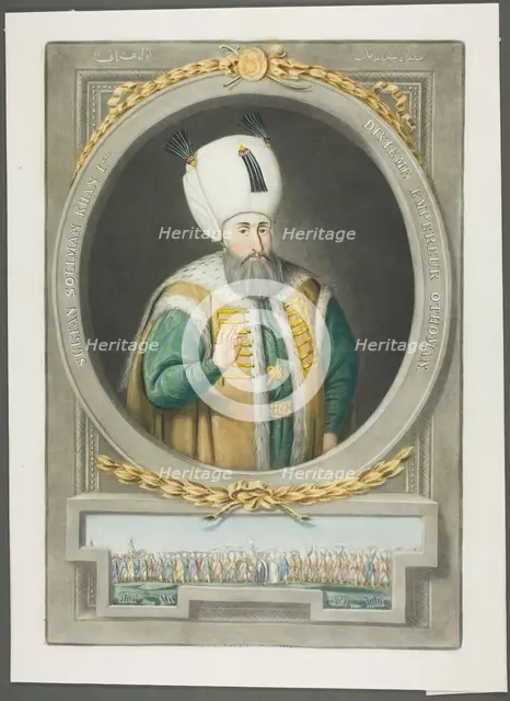 Soliman Kahn I, from Portraits of the Emperors of Turkey, 1815. Creator: John Young.