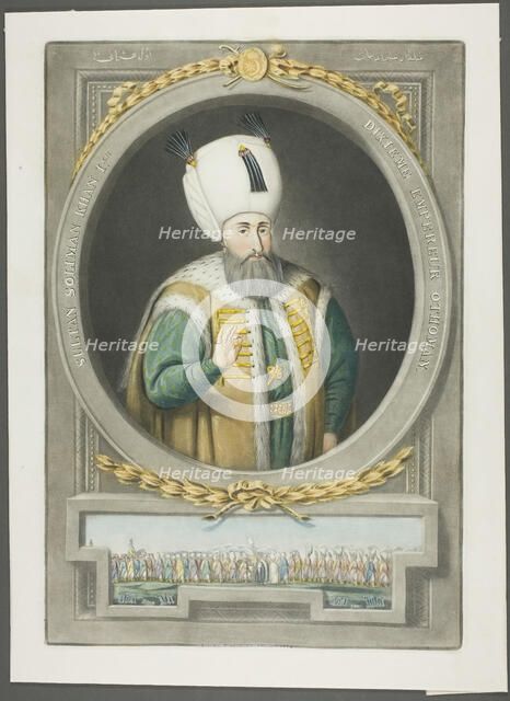 Soliman Kahn I, from Portraits of the Emperors of Turkey, 1815. Creator: John Young.