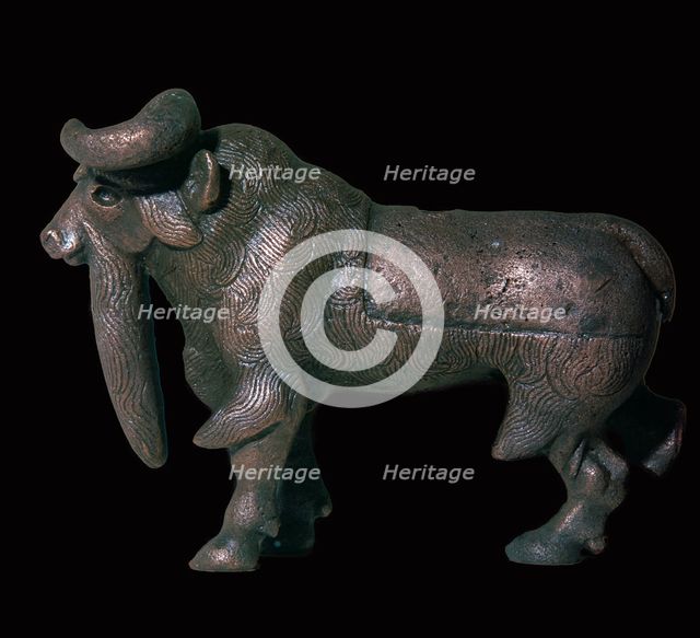 Solid copper Sumerian bison. Artist: Unknown