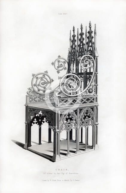 Solid silver throne, 1397, (1843).Artist: Henry Shaw
