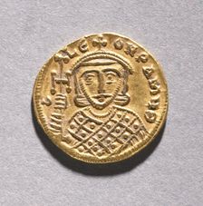 Solidus with Leo IV the Khazar and His Father Constantine V Copronymus (obverse), c. 751-775. Creator: Unknown