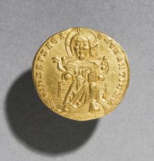 Solidus with Romanus I Lecapenus and His Son Christopher (obverse), 920-944. Creator: Unknown