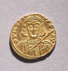 Solidus with Tiberius III Apsimarus (obverse), 698-705. Creator: Unknown