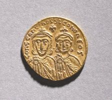 Solidus wtih Leo IV the Khazar and His Father Constantine V Copronymus (reverse), c. 751-775. Creator: Unknown