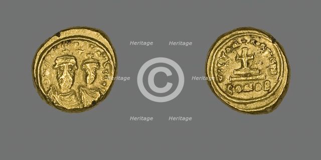 Solidus (Coin) of Constans II and Constantine IV, 659-668. Creator: Unknown.