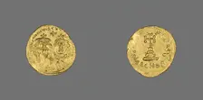 Solidus (Coin) of Heraclius and Heraclius Constantine, 629-632. Creator: Unknown