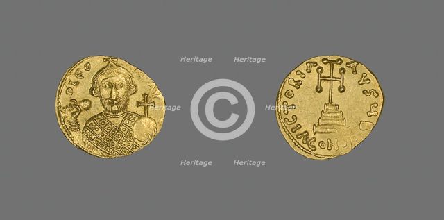 Solidus (Coin) of Leontius, 695-698. Creator: Unknown.