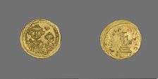 Solidus (Coin) Portraying Heraclius and His Son Heraclius Constantine, 613-616. Creator: Unknown
