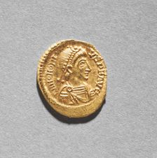 Solidus of Arkadios (obverse), 395-408. Creator: Unknown