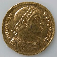 Solidus of Jovian (r. 363-364), Byzantine, 363-364. Creator: Unknown