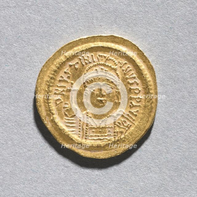 Solidus of Justinian I (obverse), c. 545-565. Creator: Unknown.