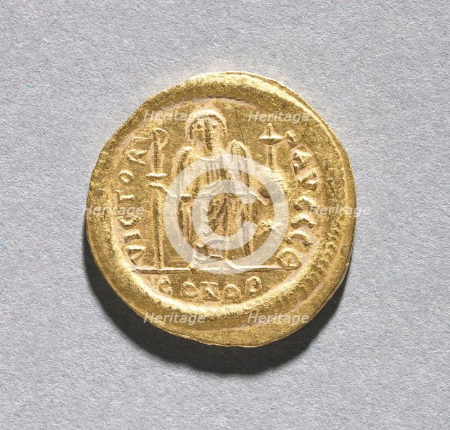 Solidus of Justinian I (reverse), 545-565. Creator: Unknown.
