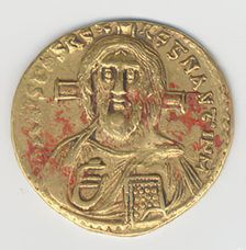 Solidus of Justinian II (685-95), Byzantine, 692-695. Creator: Unknown