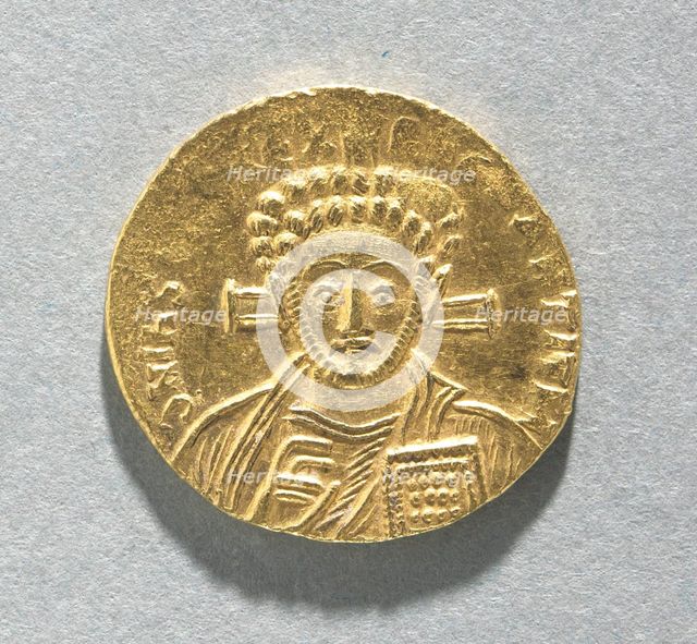 Solidus of Justinian II with Bust of Christ (obverse), 705. Creator: Unknown.