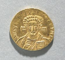 Solidus of Justinian II with Bust of Christ (obverse), 705. Creator: Unknown