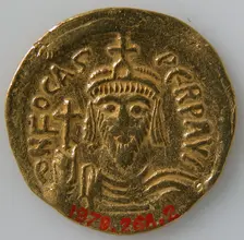 Solidus of Phocas ( r. 602-10), Byzantine, 7th century. Creator: Unknown