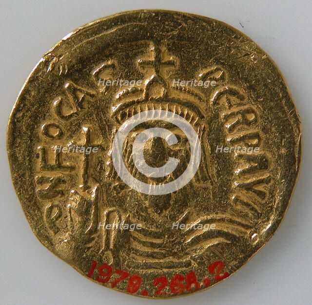 Solidus of Phocas ( r. 602-10), Byzantine, 7th century. Creator: Unknown.