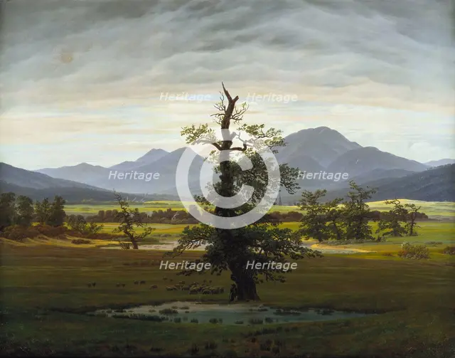 Solitary Tree (Village Landscape in Morning Light), 1822. Artist: Friedrich, Caspar David (1774-1840)