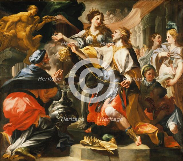 Solomon Worshiping a Pagan God, c.between 1695 and 1700. Creator: Domenico Antonio Vaccaro.