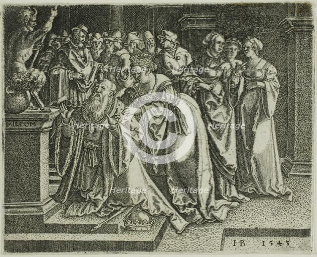 Solomon Adoring the Idols, 1545. Creator: Hans Brosamer.