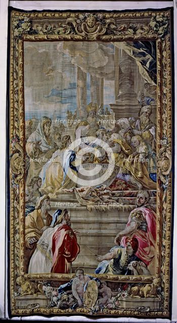 Solomon anointed as king of Israel', tapestry made ??by the Royal Tapestry Factory on cardboards …