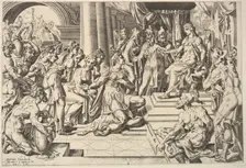 Solomon and the Queen of Sheba, 1549. Creator: Dirck Volkertsen Coornhert