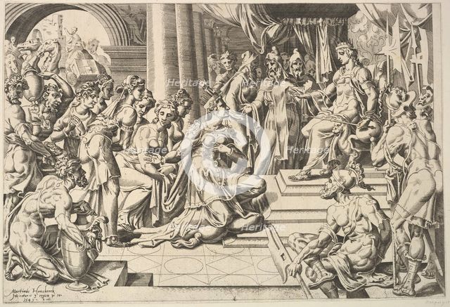 Solomon and the Queen of Sheba, 1549. Creator: Dirck Volkertsen Coornhert.