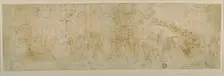 Solomon and the Queen of Sheba (recto); Sketch of the Queen of Sheba (verso), 1590/99. Creator: Bernardo Castello