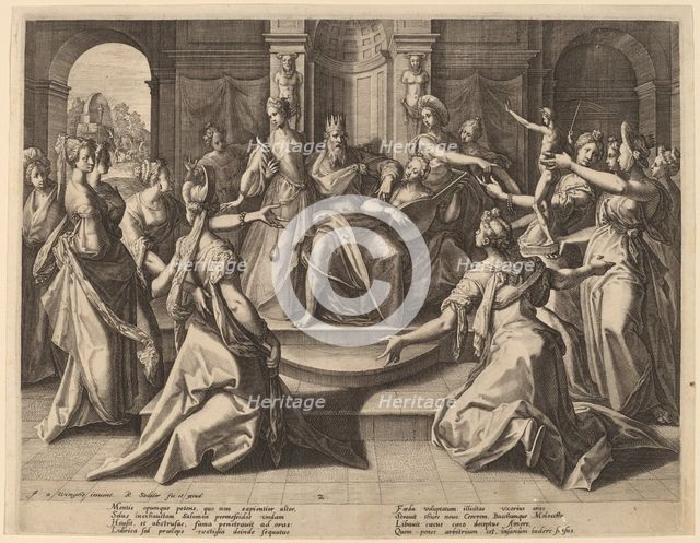 Solomon Led to Idolatry by His Wives, 1589. Creator: Raphael Sadeler.