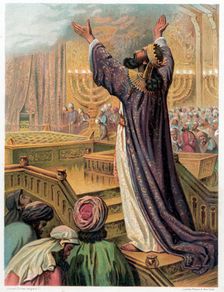 Solomon's prayer at the consecration of the Temple, c1870