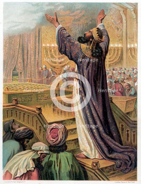 Solomon's prayer at the consecration of the Temple, c1870. Artist: Unknown