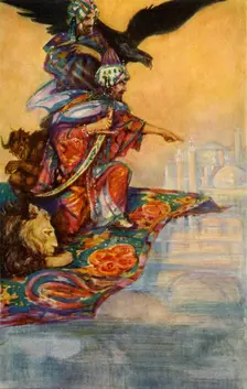 Solomon Sights the Mysterious Palace 1928. Creator: John Henry Amshewitz
