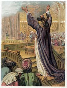 Solomon's prayer at the consecration of the Temple, c1870