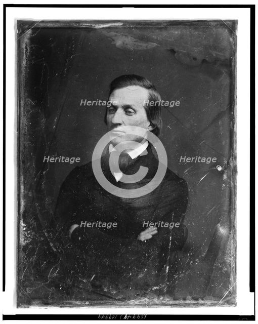 Solon Borland, half-length portrait, facing three-quarters left, between 1844 and 1860. Creator: Mathew Brady.