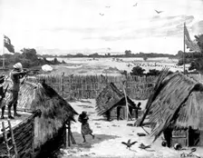 Somali attack on an East African mission station, 1895. Creator: George Meisenbach