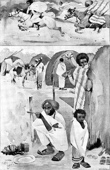 Somaliland at the Crystal Palace: inside the Somali Kraal, 1895. Creator: Andre & Sleigh