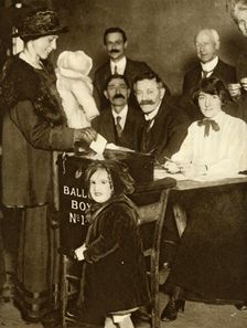 Some women are able to vote for the first time, Britain, 14 December 1918, (1935). Creator: Unknown