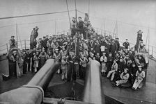 Some of the company of the first-class battleship HMS Sans Pareil 1896. Artist: Gregory & Co