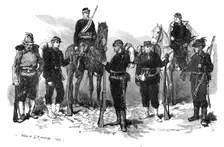 Some of the defenders of Paris (sketch by balloon post), 1871. Creator: Guillaume Urban Regamey