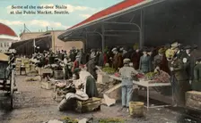 Some of the outdoor stalls at Pike Place Market, Seattle, Washington, USA, 1911