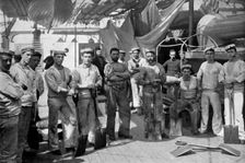 Some of the stokers of the battleship HMS Camperdown 1896.Artist: Gregory & Co